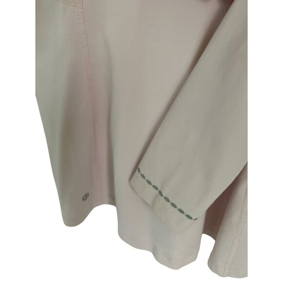 Lululemon Athletica Womens 1/2 Zip Long Sleeve Top Size 8 Light Pink Nylon Spand - Picture 7 of 9